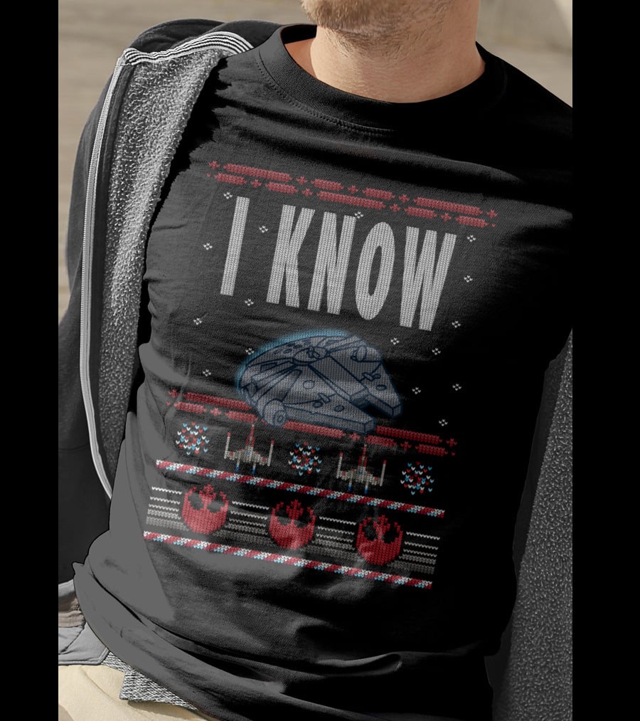 I Know Star Wars Millennium Falcon Ugly Sweater Style T-Shirt