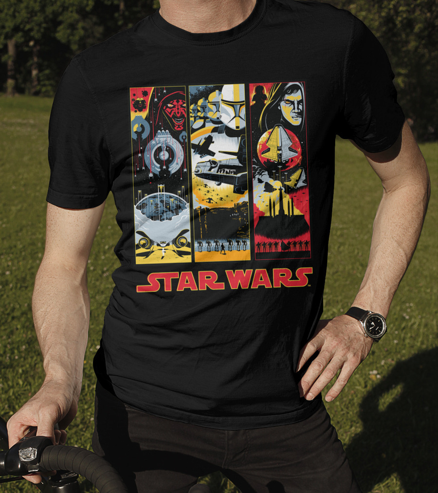 Star Wars Darth Maul Clone Trooper Anakin Panels T-Shirt