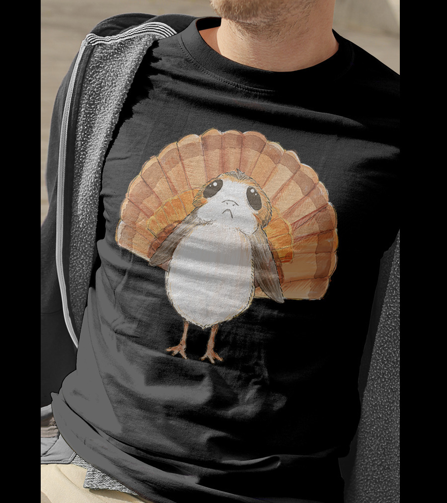 Star Wars Porg Turkey Thanksgiving Feathers T-Shirt