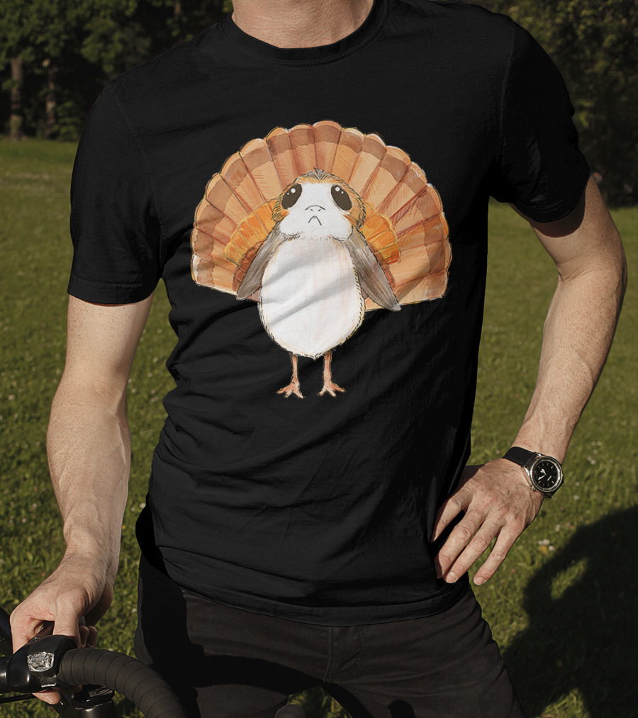 Star Wars Porg Turkey Thanksgiving Feathers T-Shirt