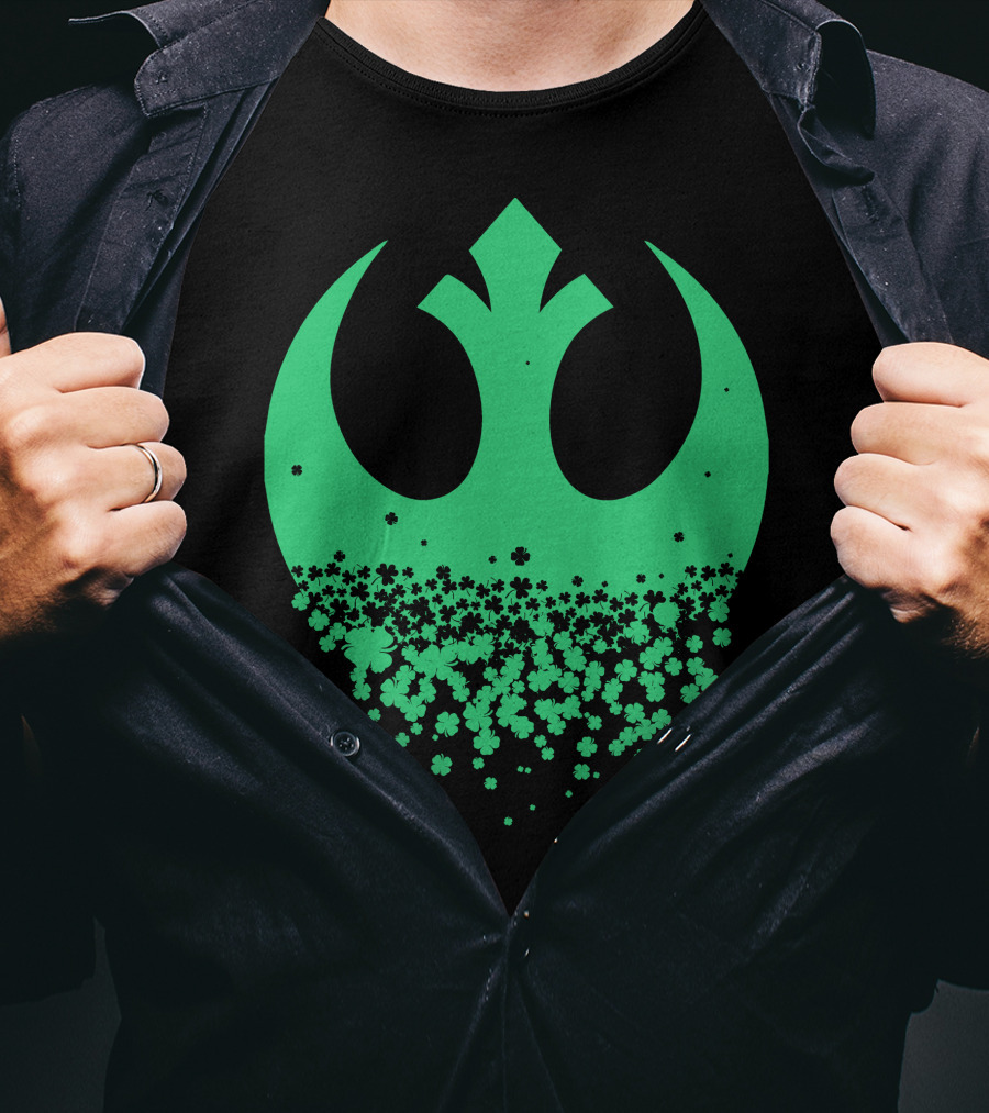 Star Wars Rebel Alliance Saint Patricks Day Clover Emblem T-Shirt