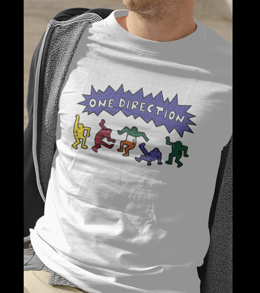 One Direction HZ LT LH ZM LS Colorful Dancing Figures T-Shirt