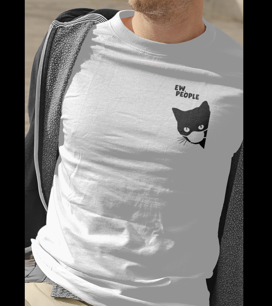 Ew People Black Cat Masked Silhouette Qwertee T-Shirt