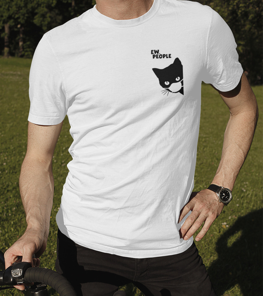 Ew People Black Cat Masked Silhouette Qwertee T-Shirt