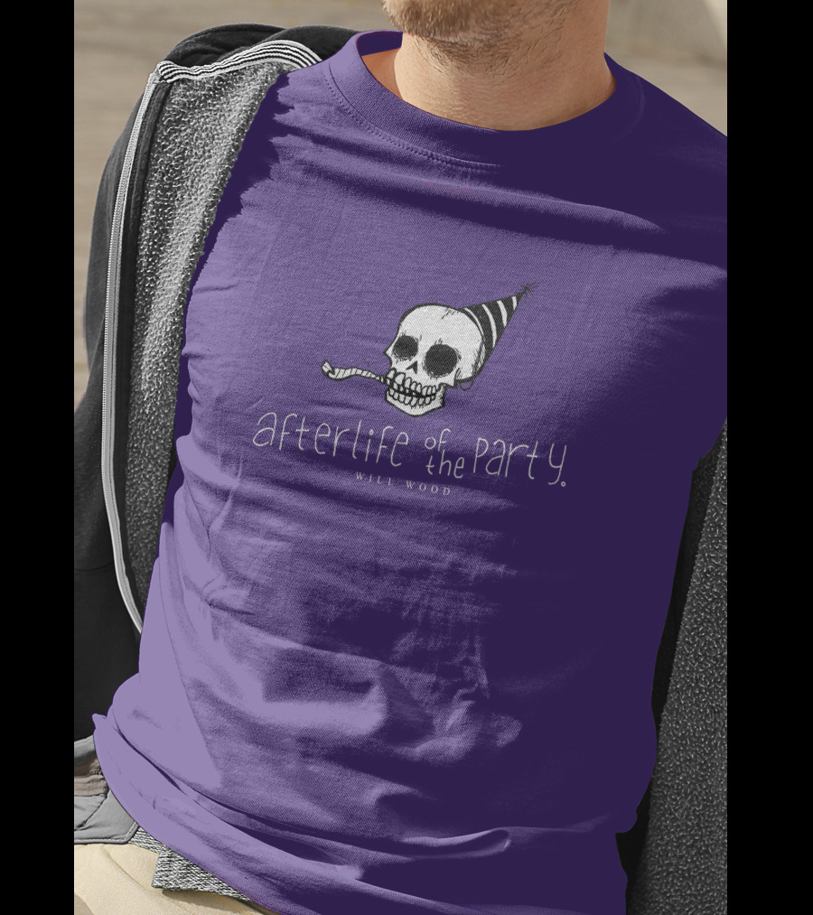 Afterlife Of The Party Skull With Party Hat And Blower T-Shirt