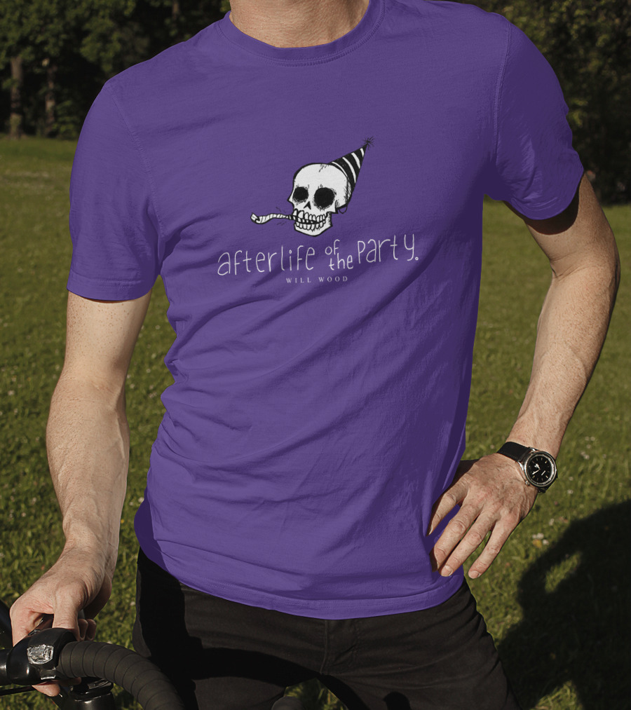 Afterlife Of The Party Skull With Party Hat And Blower T-Shirt