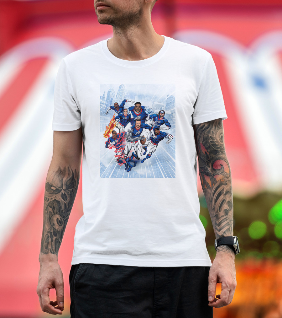 Bills Super Hero Football Team Comic Heroes T-Shirt