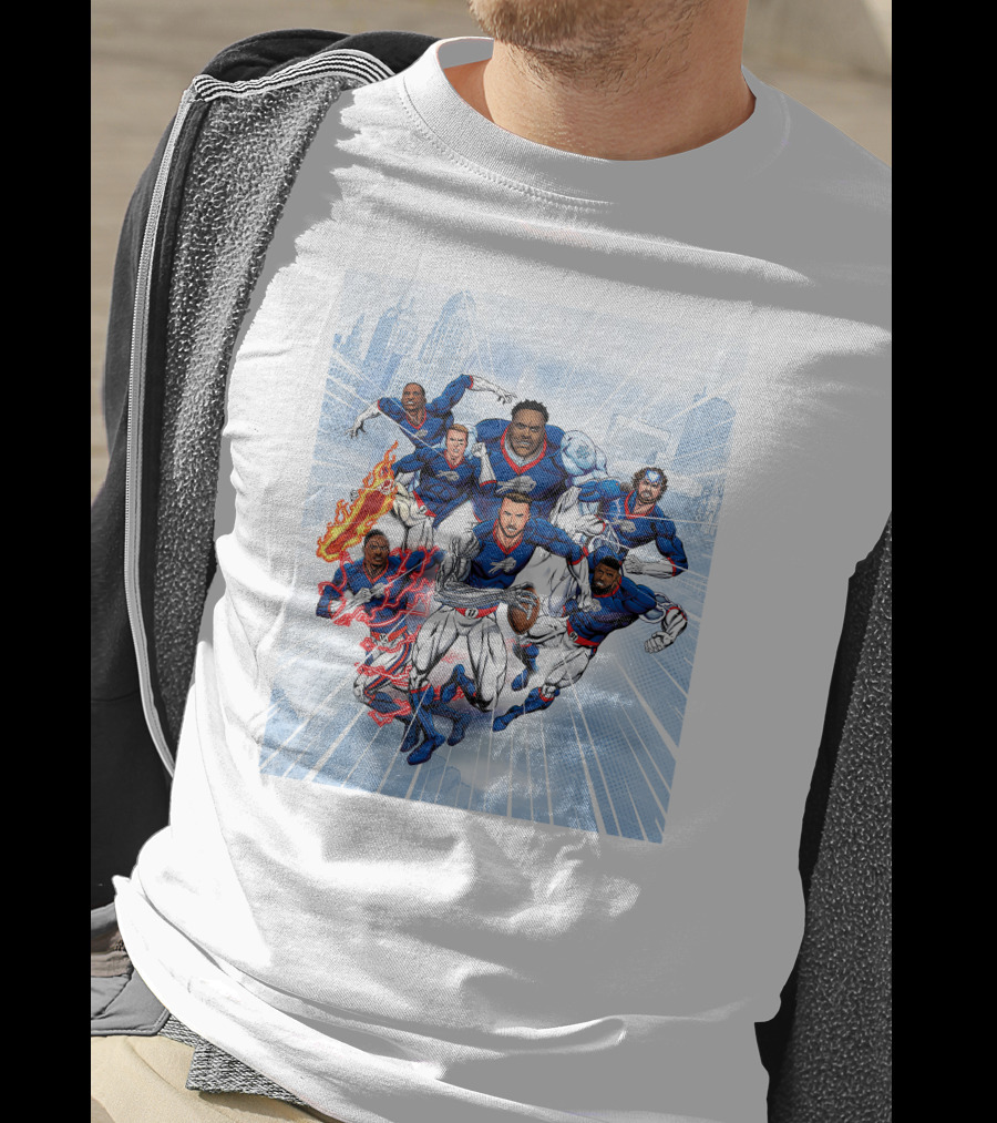 Bills Super Hero Football Team Comic Heroes T-Shirt