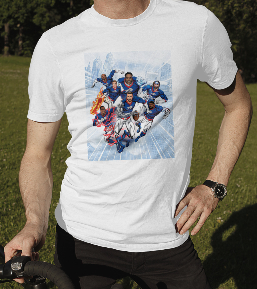 Bills Super Hero Football Team Comic Heroes T-Shirt