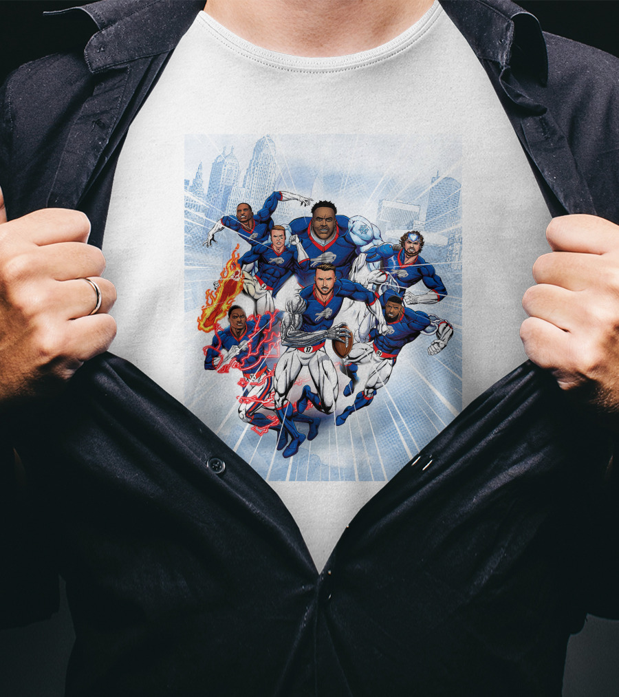Bills Super Hero Football Team Comic Heroes T-Shirt
