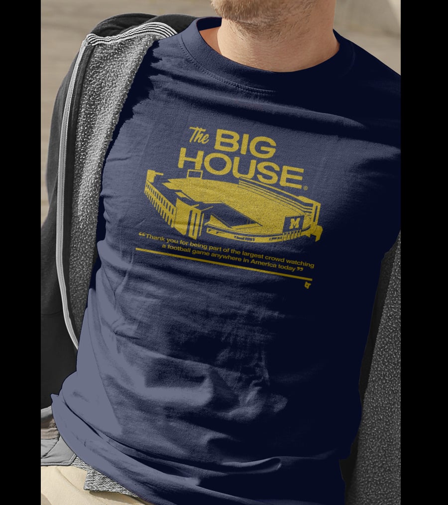 The Big House Stadium M Football Game Largest Crowd America T-Shirt