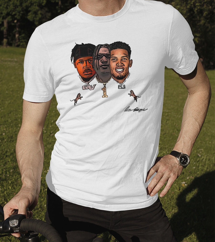 Ja'Marr Chase GV Tiger Trio Football T-Shirt