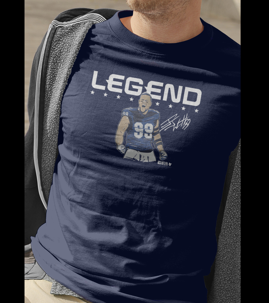 Breakingt Merch J.J. Watt Legend Number 99 Victory Pose T-Shirt