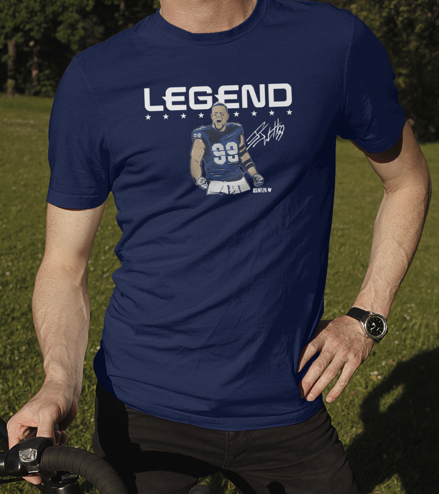 Breakingt Merch J.J. Watt Legend Number 99 Victory Pose T-Shirt