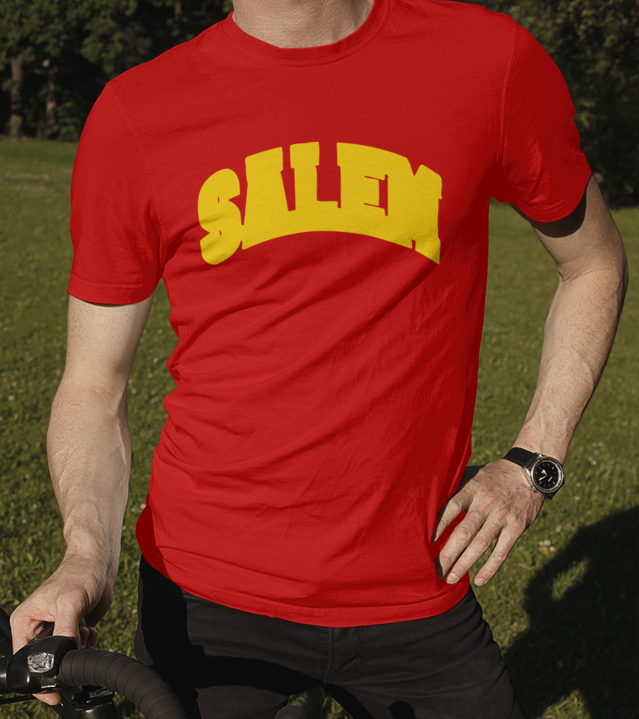 Salem Bold Yellow Arch On Red T-Shirt