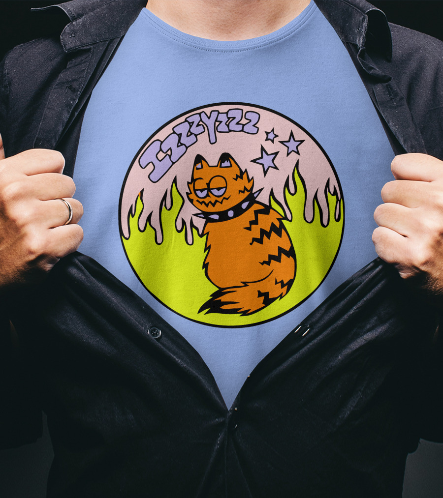 Izzzyzzz Crowdmade Merch Garfield Flame Stars T-Shirt