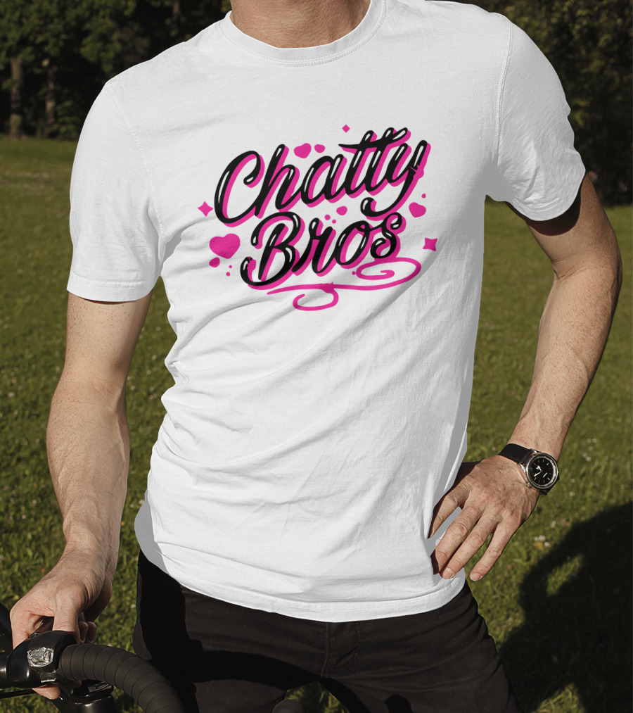 Chatty Bros Merch Heart Stars Motif Airbrush Bros T-Shirt
