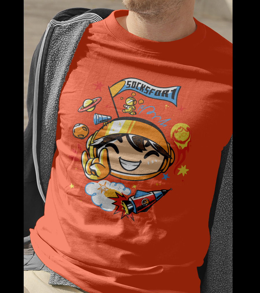 Socksfor1 Chibi Astronaut Space Adventure Merch T-Shirt