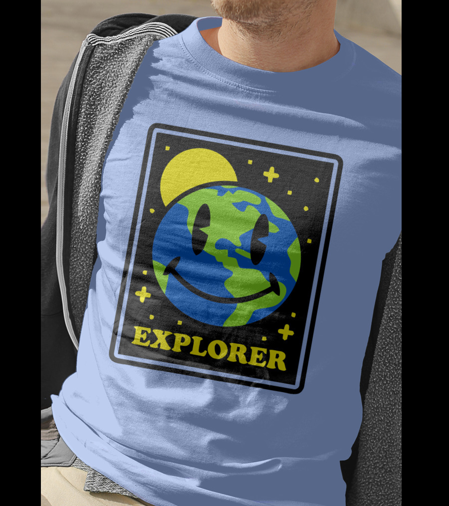 Socksfor1 Merch Explorer Earth Smiley T-Shirt
