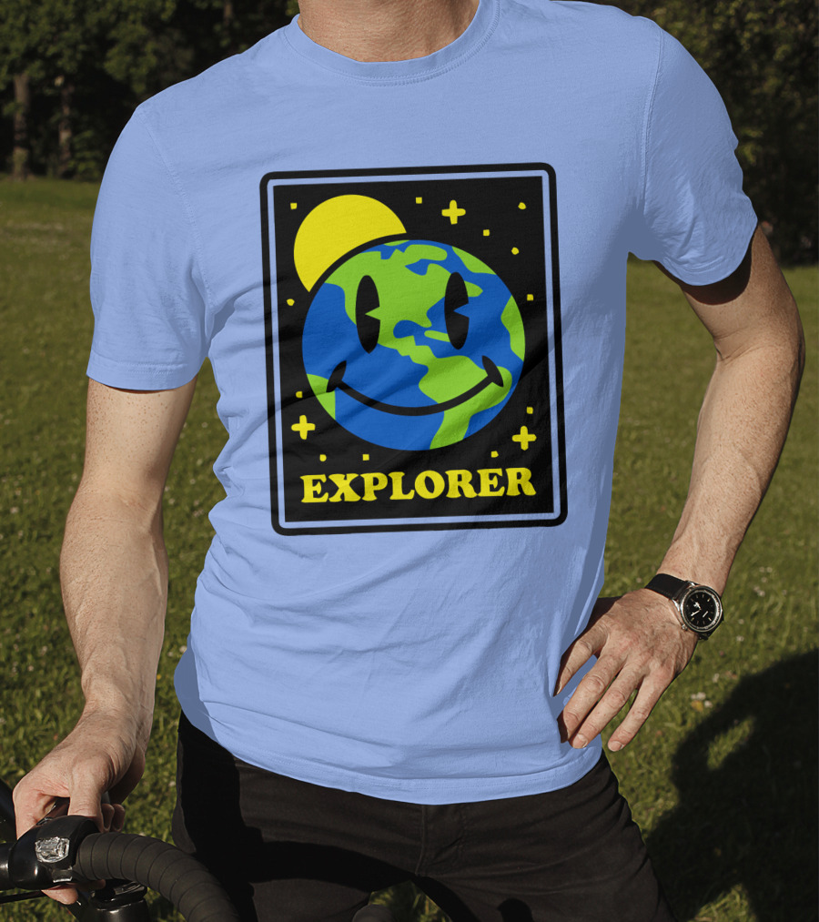 Socksfor1 Merch Explorer Earth Smiley T-Shirt