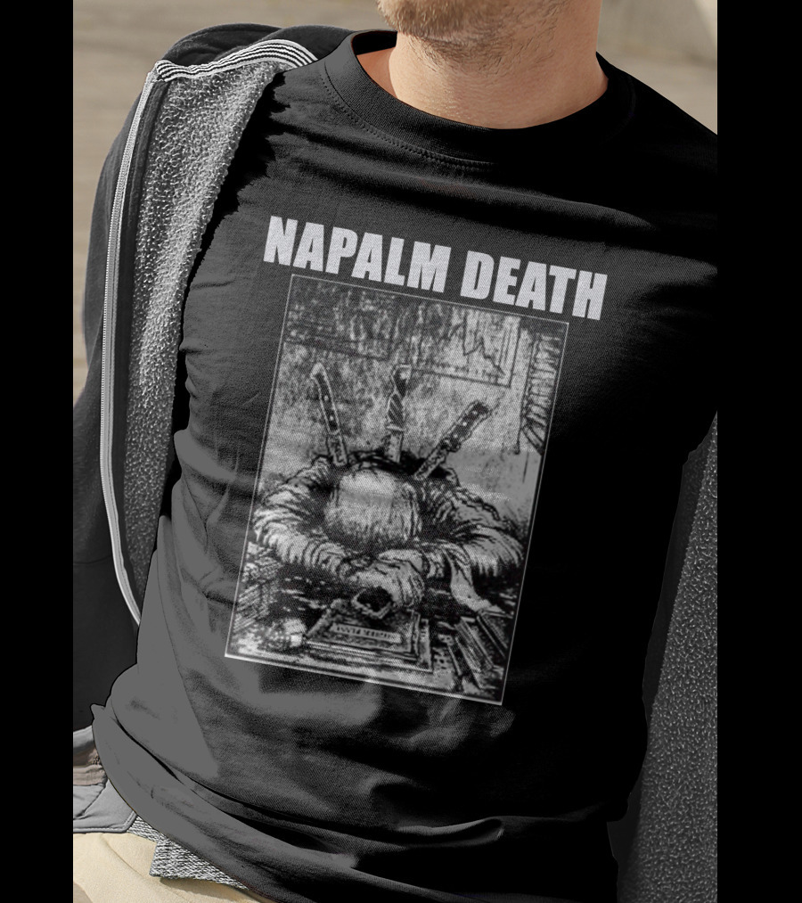 Napalm Death Knife-Wielding Figure Art Merch T-Shirt