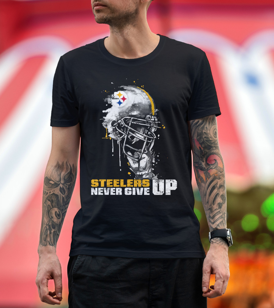 Steelers Never Give Up Helmet *Special Edition T-Shirt