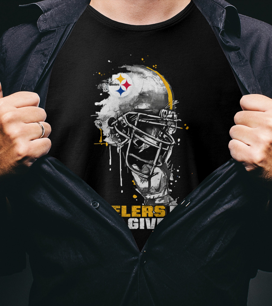 Steelers Never Give Up Helmet *Special Edition T-Shirt