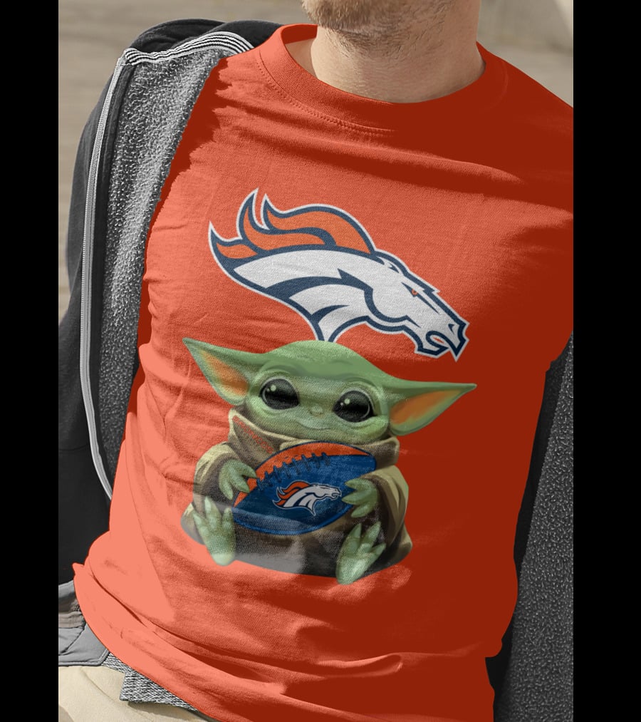 Denver Broncos Baby Yoda Football Fan T-Shirt