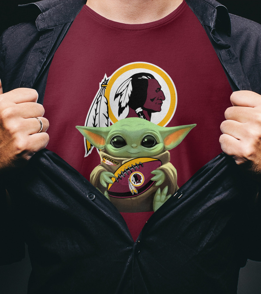 Washington Redskins Baby Yoda Football Fan Collectible T-Shirt