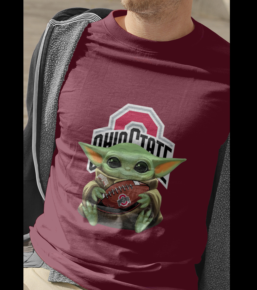 Ohio State Baby Yoda Football T-Shirt