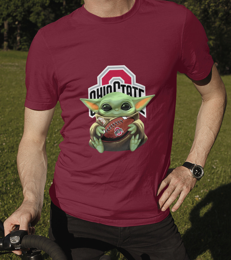 Ohio State Baby Yoda Football T-Shirt