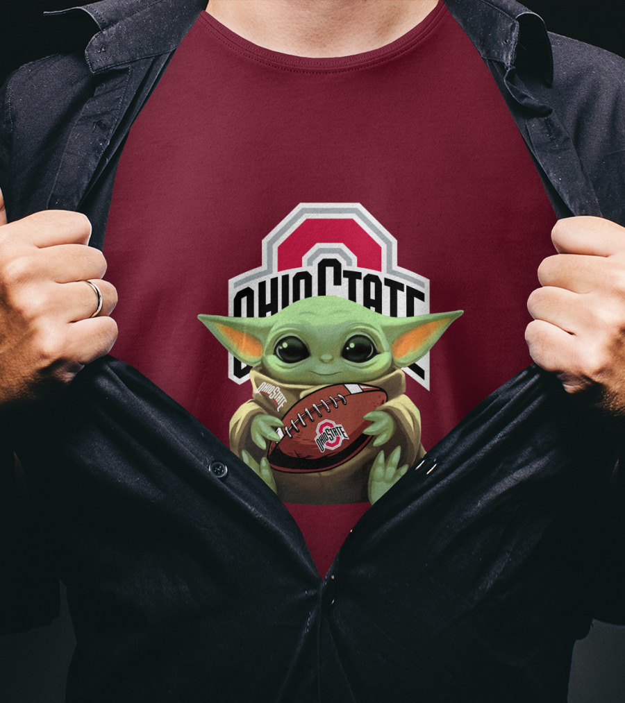 Ohio State Baby Yoda Football T-Shirt
