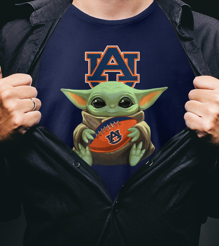 Auburn Baby Yoda Football T-Shirt