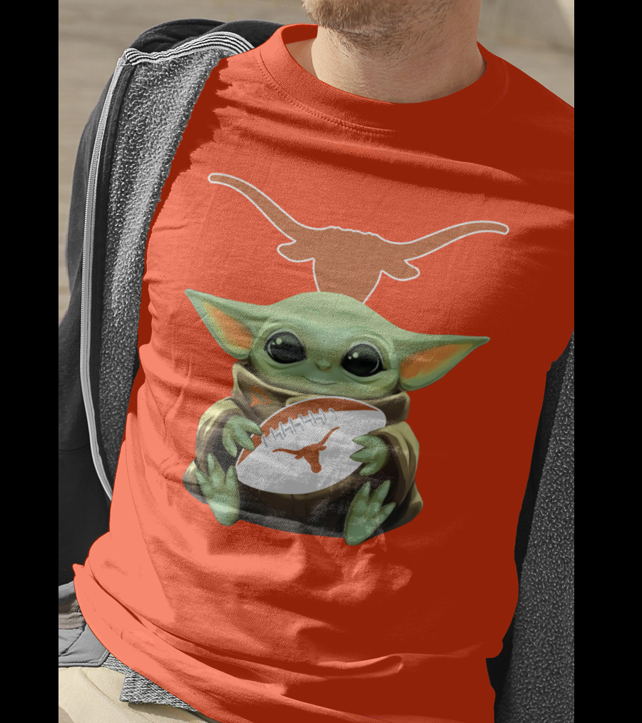 Baby Yoda Texas Longhorns Football T-Shirt