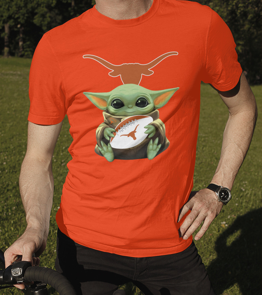 Baby Yoda Texas Longhorns Football T-Shirt