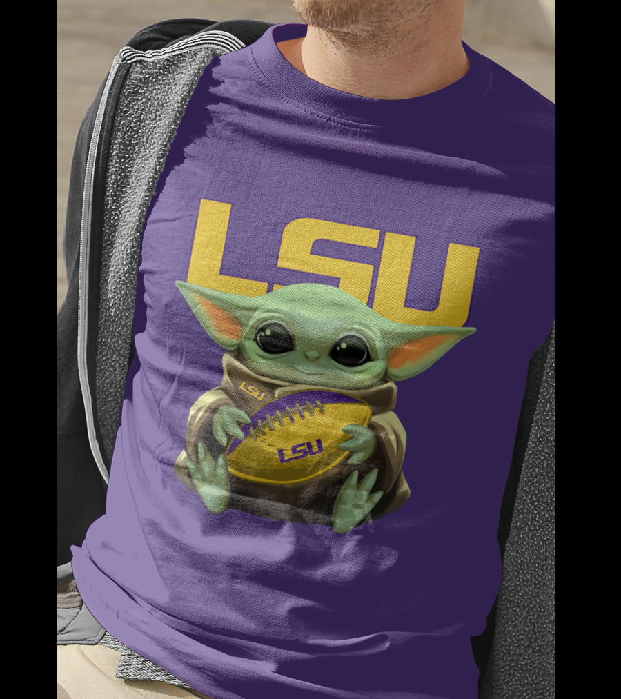 Lsu Baby Alien With Football T-Shirt