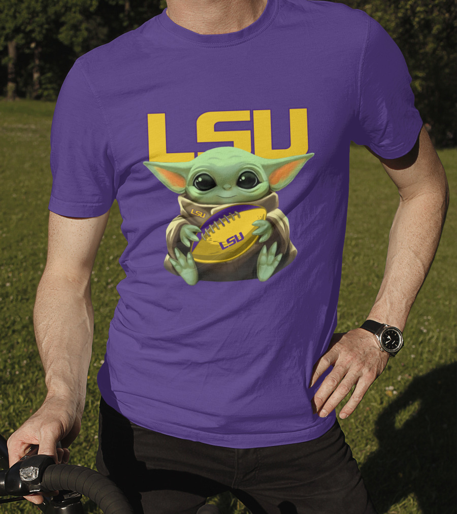 Lsu Baby Alien With Football T-Shirt
