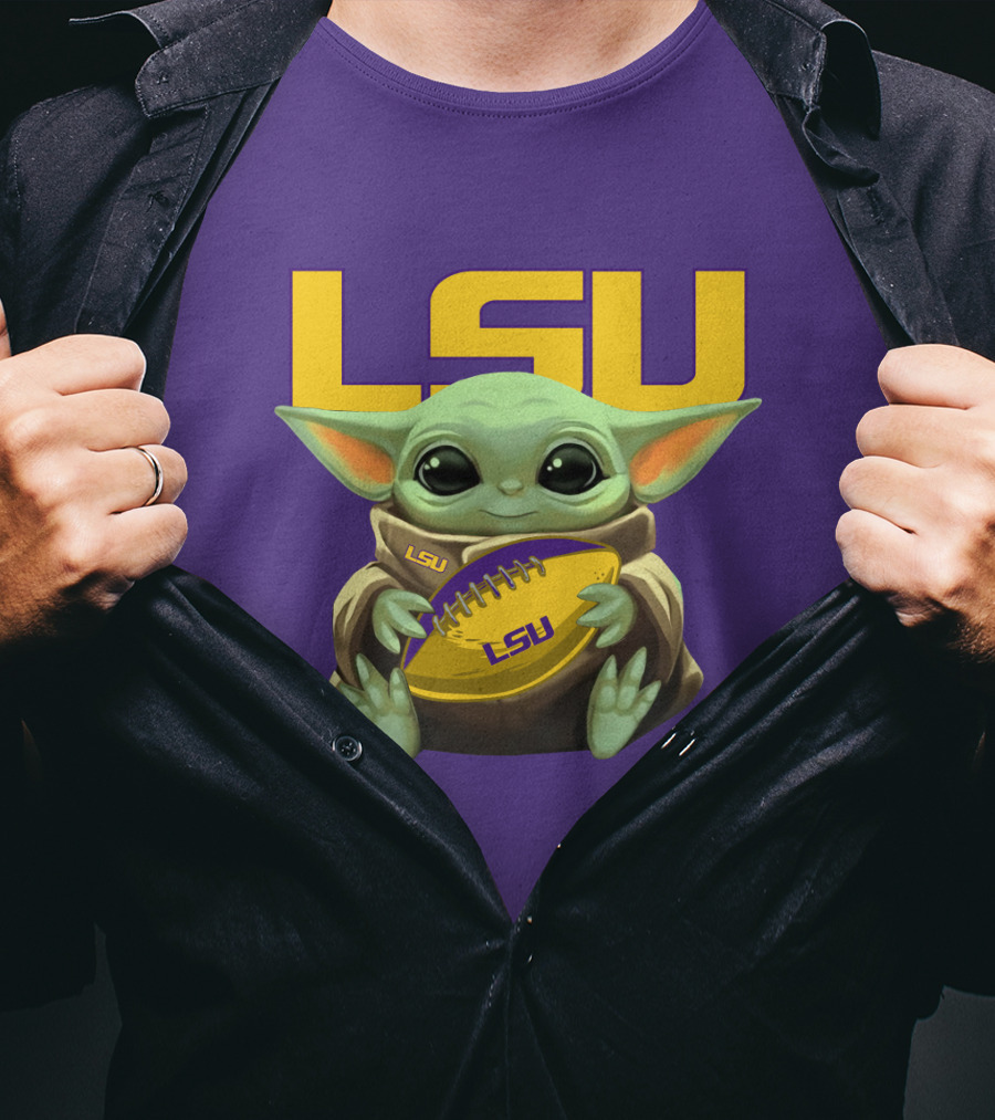 Lsu Baby Alien With Football T-Shirt