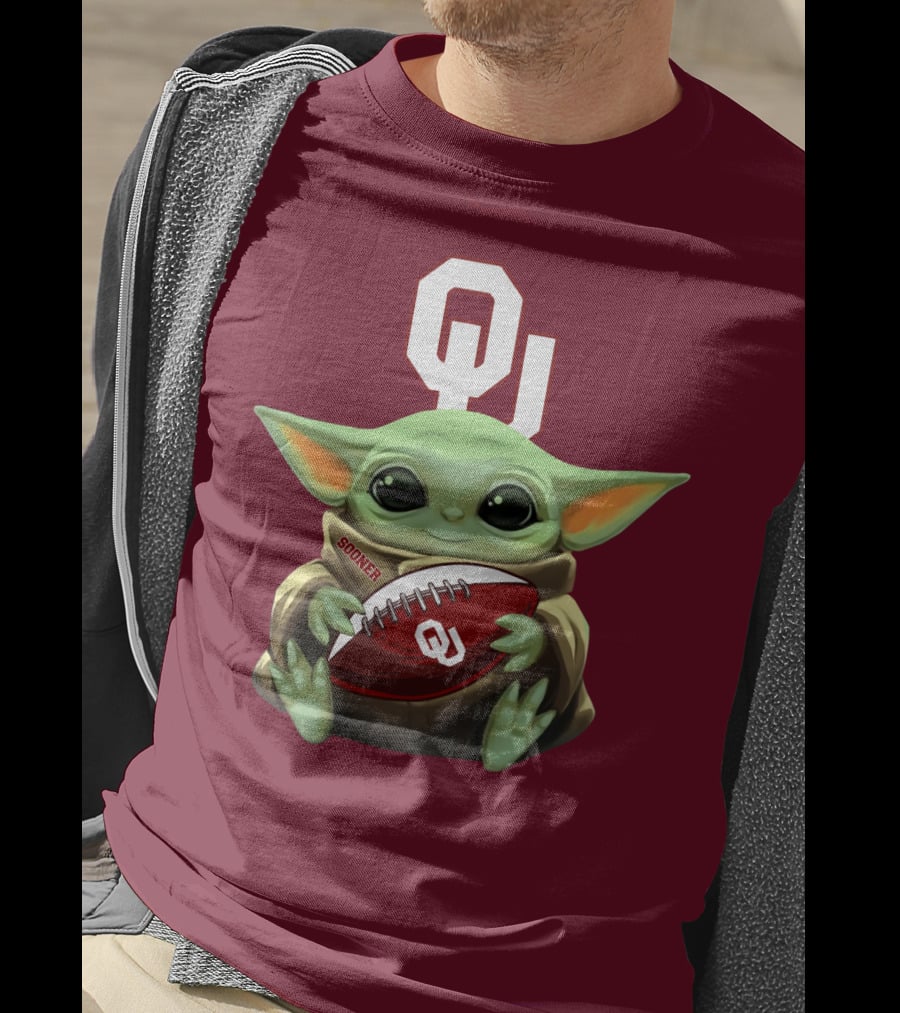Ou Sooner Football Baby Yoda T-Shirt