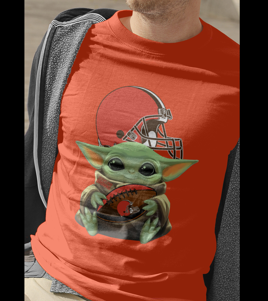 Cleveland Browns Football Baby Yoda T-Shirt