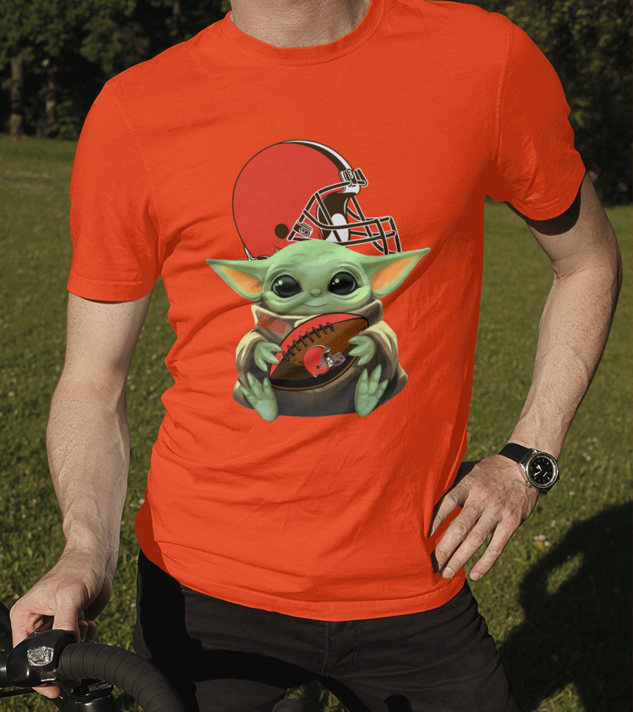Cleveland Browns Football Baby Yoda T-Shirt