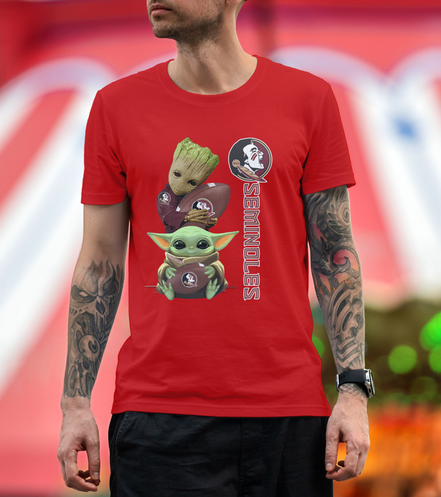 Seminoles Baby Groot And Baby Yoda Football Collaboration T-Shirt