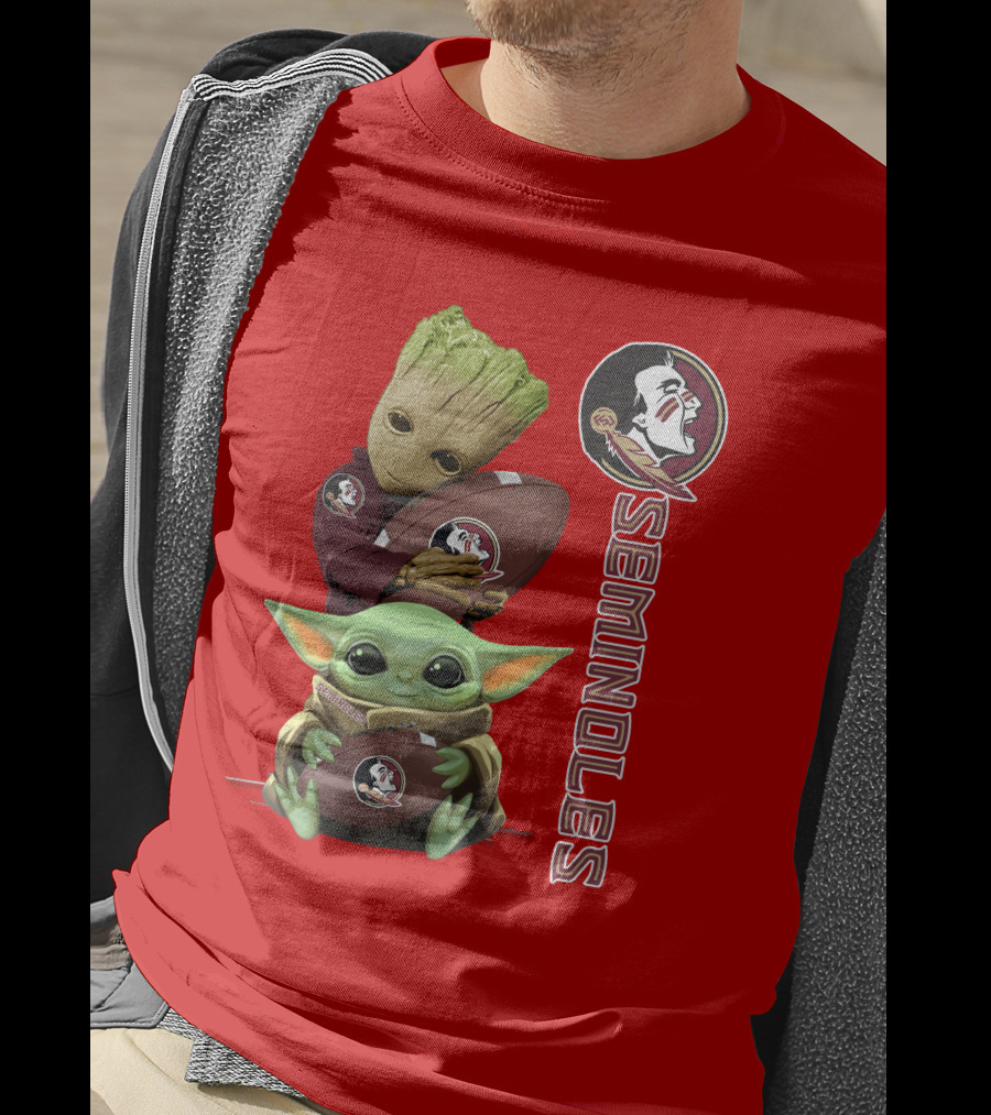 Seminoles Baby Groot And Baby Yoda Football Collaboration T-Shirt