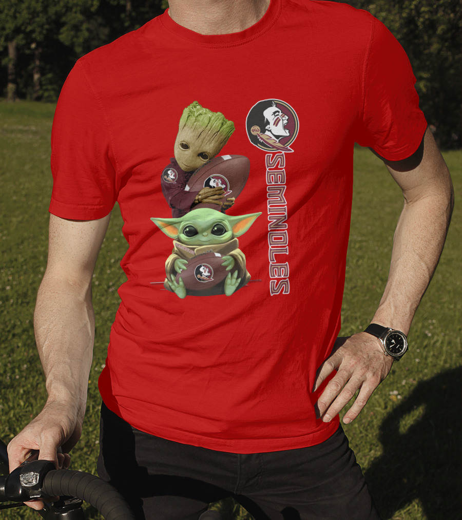 Seminoles Baby Groot And Baby Yoda Football Collaboration T-Shirt