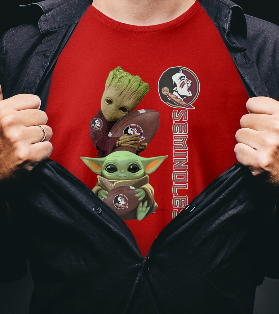 Seminoles Baby Groot And Baby Yoda Football Collaboration T-Shirt