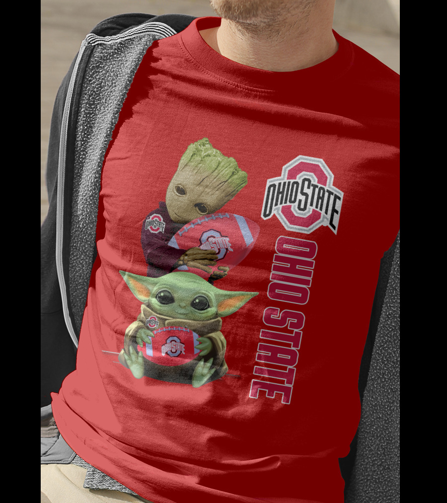 Ohio State Groot Baby Yoda Football T-Shirt