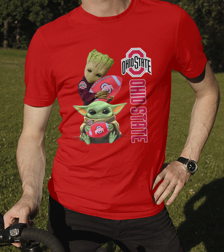 Ohio State Groot Baby Yoda Football T-Shirt