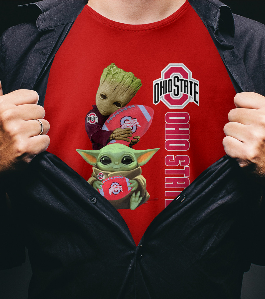 Ohio State Groot Baby Yoda Football T-Shirt