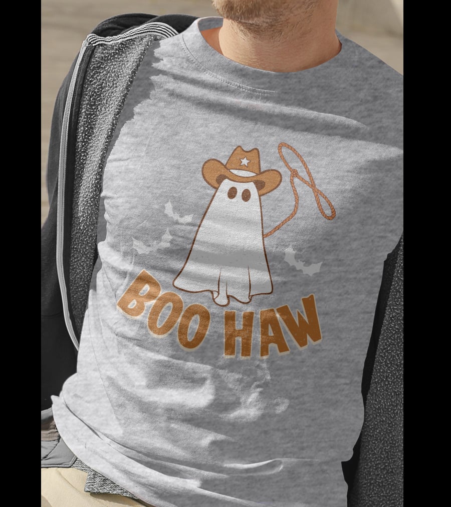 Boo Haw Western Ghost Cowboy Halloween T-Shirt