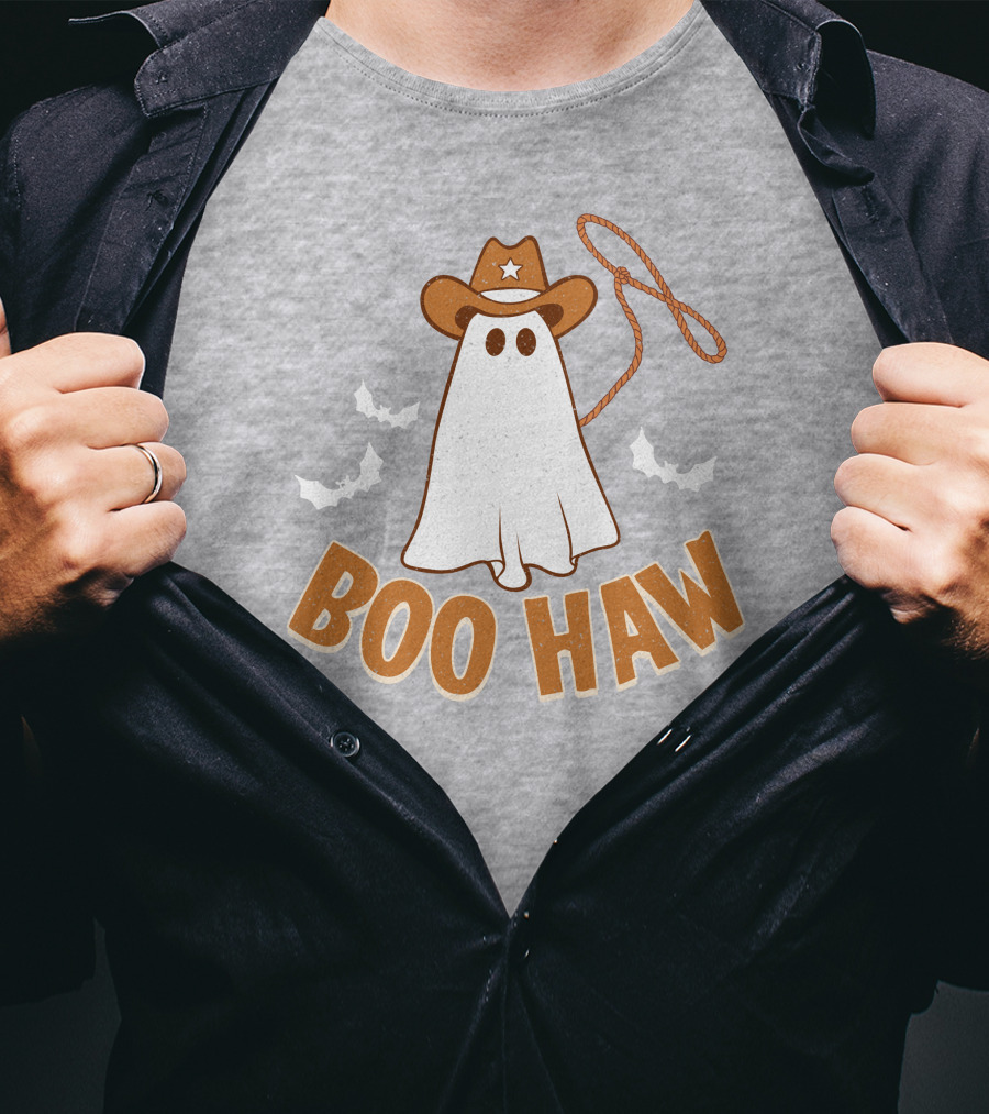Boo Haw Western Ghost Cowboy Halloween T-Shirt